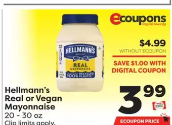 Weis Markets Hellmann's real or vegan mayonnaise offer