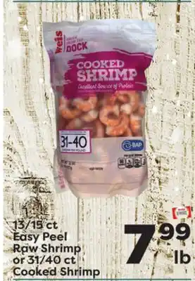Weis Markets 13/15 ct easy peel raw shrimp or 31/40 ct cooked shrimp offer