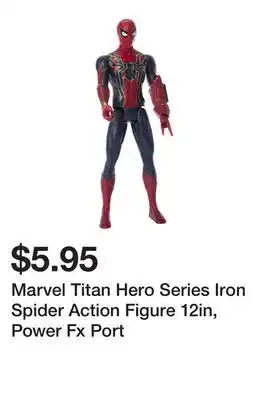 Five Below Marvel titan hero series iron spider action figure 12in, power fx port offer