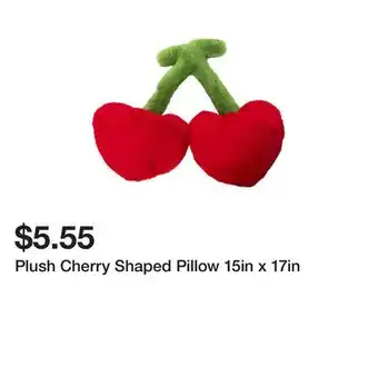 Five Below Plush cherry shaped pillow 15in x 17in offer
