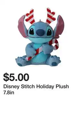 Five Below Disney stitch holiday plush 7.8in offer