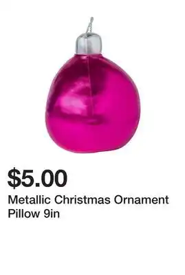 Five Below Metallic christmas ornament pillow 9in offer