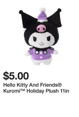 Five Below Hello kitty and friends kuromi holiday plush 11in offer