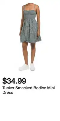 TJ Maxx Tucker smocked bodice mini dress offer