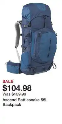 Cabela's Ascend rattlesnake 55l backpack offer