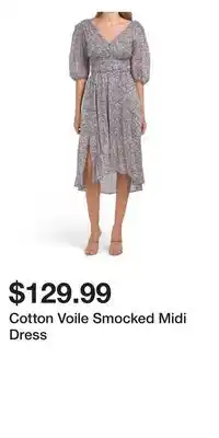 TJ Maxx Cotton voile smocked midi dress offer