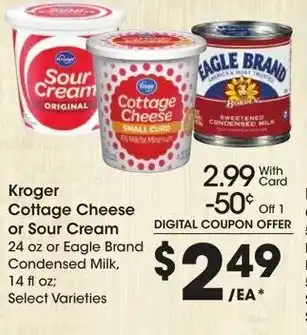 Kroger Kroger Cottage Cheese or Sour Cream offer