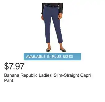 Costco Banana republic ladies' slim-straight capri pant offer