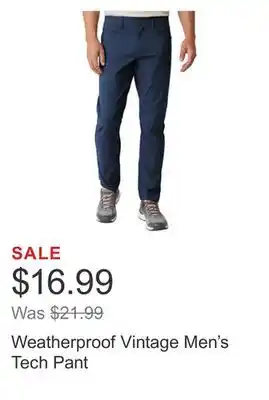 Costco Weatherproof vintage men's tech pant offer