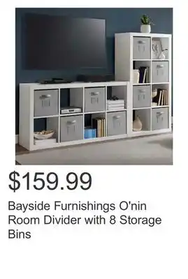 Costco Bayside furnishings o'nin room divider with 8 storage bins offer