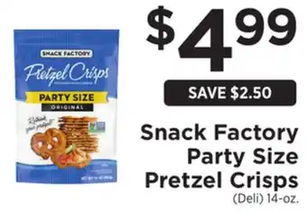 ShopRite Party size pretzel crisps offer