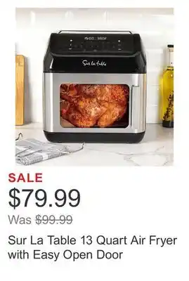 Costco Sur la table 13 quart air fryer with easy open door offer