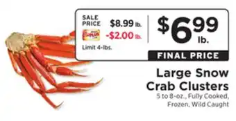 ShopRite Large snow crab clusters offer