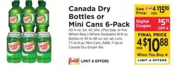 ShopRite Bottles or mini cans 6-pack offer