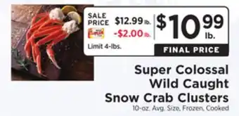 ShopRite Super colossal wild caught snow crab clusters offer