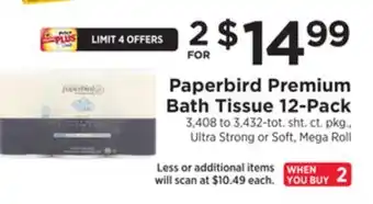 ShopRite Premium bath tissue 12-pack offer