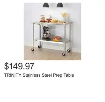 Costco Trinity stainless steel prep table offer