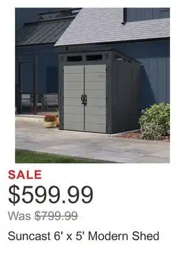 Costco Suncast 6' x 5' modern shed offer