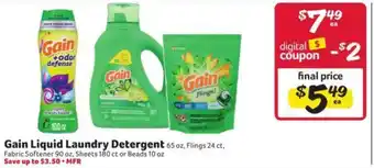 Winn Dixie Gain Liquid Laundry Detergent offer