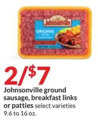 Hy-Vee Johnsonville ground sausage, breakfast links or patties offer