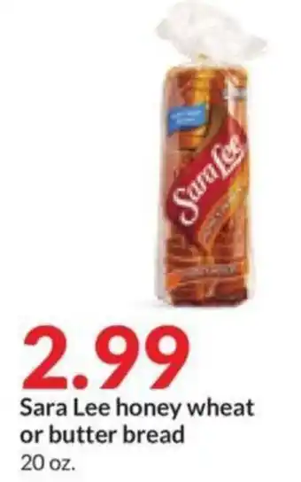 Hy-Vee Sara Lee honey wheat or butter bread offer