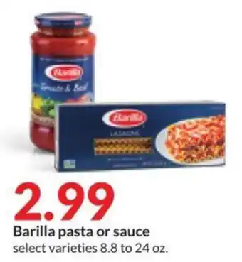Hy-Vee Barilla pasta or sauce offer