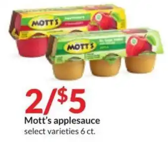 Hy-Vee Mott's applesauce offer