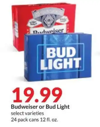 Hy-Vee Budweiser or Bud Light offer