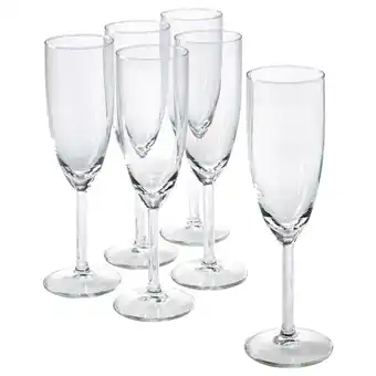 Ikea Svalka champagne flute, clear glass, 7 oz offer