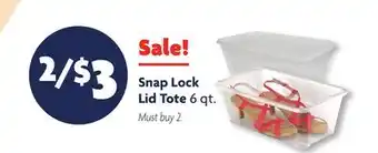 Family Dollar Snap lock lid tote offer
