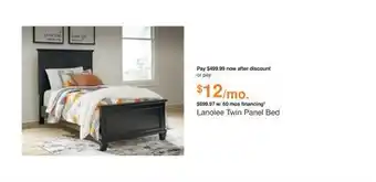 Ashley Furniture Lanolee twin panel bed offer
