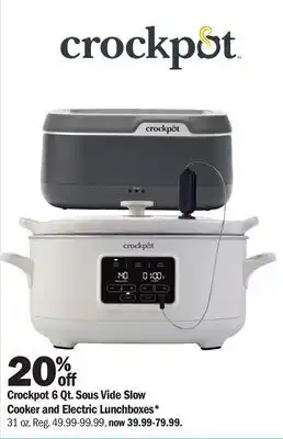 Meijer Crockpot 6 qt. sous vide slow cooker and electric lunchboxes offer
