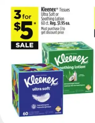 Dollar General Kleenex tissues ultra soft or soothing lotion offer
