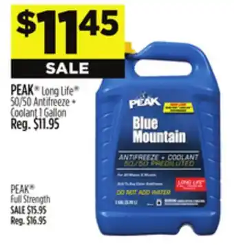 Dollar General Peak long life 50/50 antifreeze + coolant offer