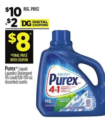 Dollar General Purex liquid laundry detergent offer