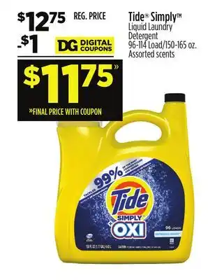 Dollar General Tide simply tm liquid laundry detergent offer