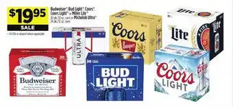 Dollar General Budweiser , bud light , coors , coorslight or miller lite 30 pk./12 oz. cans or michelob ultra 24 pk./12 oz. cans offer