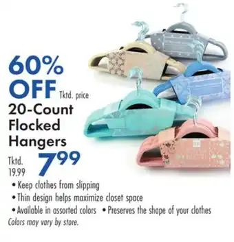 Boscov's 20-count flocked hangers offer