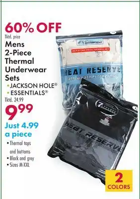 Boscov's Mens 2-piece thermal underwear sets offer