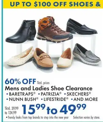 Boscov's Mens and ladies shoe clearance offer