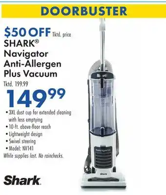 Boscov's Shark navigator anti-allergen plus vacuum offer