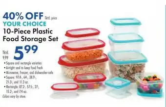 Boscov's 10-piece plastic food storage set offer