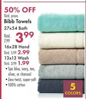 Boscov's Bibb towels offer