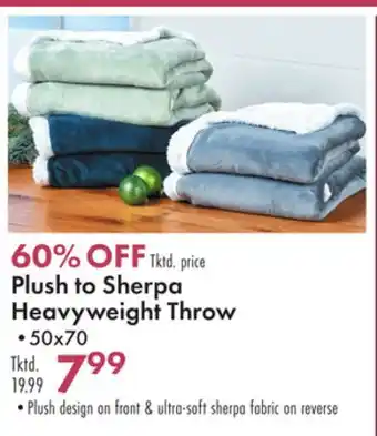 Boscov's Plush to sherpa heavyweight throw offer
