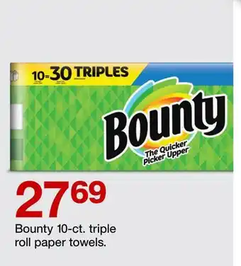 Target Bounty 10-ct. triple roll paper towels offer