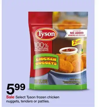 Target Select tyson frozen chicken nuggets, tenders or patties offer