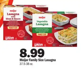 Meijer Meijer family size lasagna offer