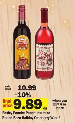 Meijer Easley ponche punch 750 ml or round barn holiday cranberry wine offer