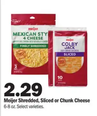 Meijer Meijer shredded, sliced or chunk cheese offer