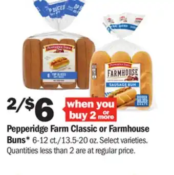 Meijer Pepperidge farm classic or farmhouse buns offer